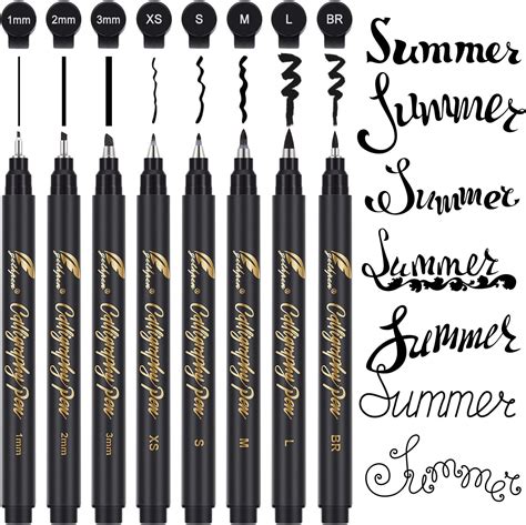 GETHPEN Calligraphy Pens, Hand Lettering Pens, 8 Size Calligraphy Pens ...