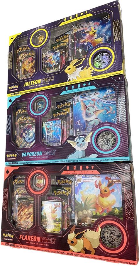 Mavin Pokemon TCG Vaporeon Flareon Jolteon VMAX Premium Collection