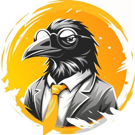 Premium Vector Crow Wearing Glasses Illustration Design