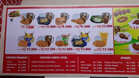 Menu at Rocket Chicken Gajahan restaurant, Surakarta