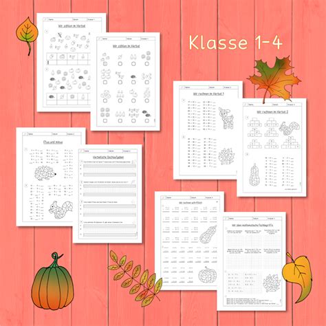 Hallo Herbst Kalender Mathe Ben F R Klasse Frau Locke