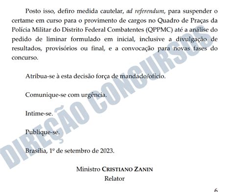 URGENTE Concurso PMDF STF decide pela suspensão do edital Direção