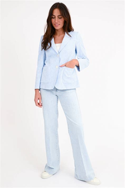 Max Mara Weekend Blazer Aletta In Hellblau Wei Gestreift Gruener At