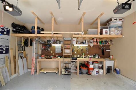 Diy Overhead Garage Storage Shelf | Dandk Organizer