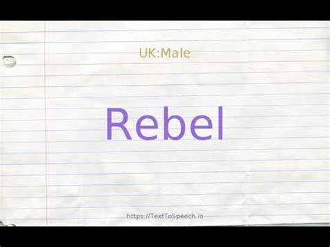 How To Pronounce Rebel YouTube