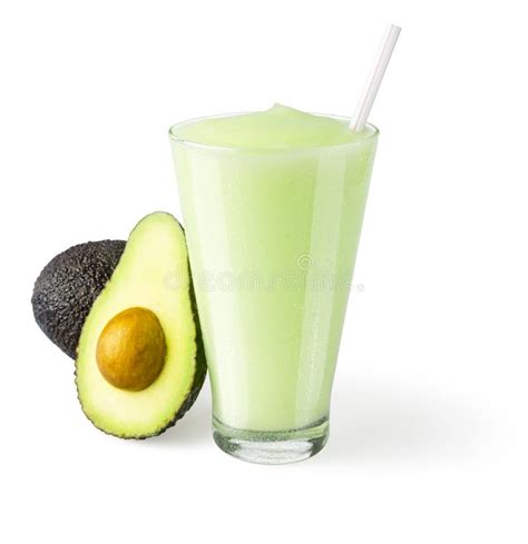 Avocado Shake Or Smoothie On White Background Stock Image Image Of