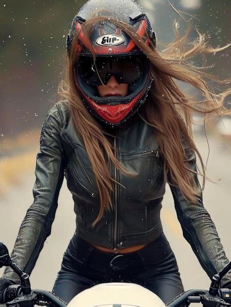 Premium Photo | Adventurous spirit fearless of a female biker an ode to freedom empowerment and ...