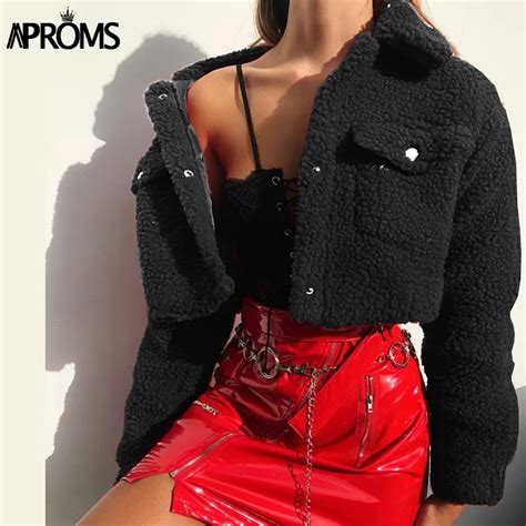 Aproms, модные черные куртки с карманами и пуговицами, женские ...