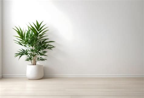 Premium AI Image | Green tropical plant on white wall background ...