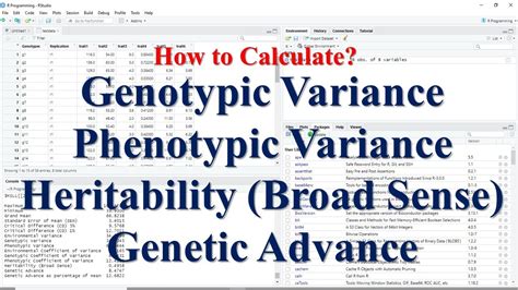 Heritability Broad Sense Genetic Advance Calculation Genotypic