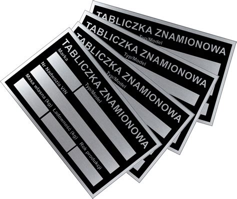 Tabliczka Znamionowa X Mm Aluminium Przyczepa Za Z Z