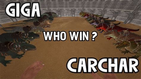 Carchar Vs Giga Fight Ark Official Pvp Youtube