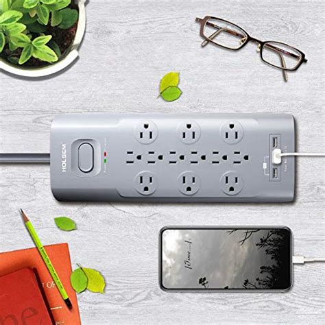 Surge Protector 12 Outlets 3 USB Ports Grey - Buy Surge Protector, Power Strip USB, Multiple USB ...