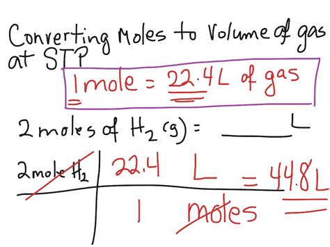 Volume Gas To Moles Science Chemistry Stoichiometry Showme