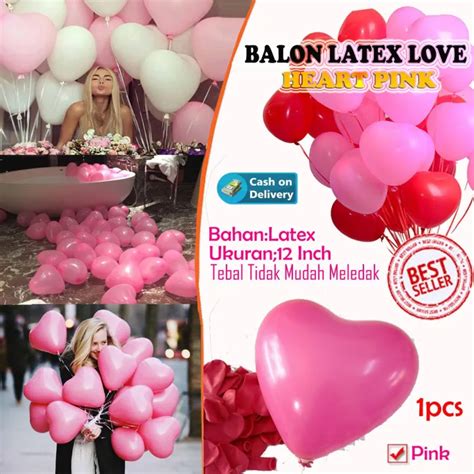 Icantiq Balon Latex Hati Love Inch Per Pcs Balon Pesta Ulang Tahun