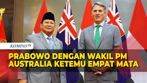 Pertemuan Hangat Prabowo Dengan Wakil Pm Australia Bahas Pertahanan Youtube