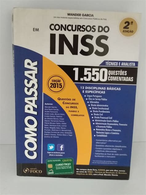 Livro Concurso Inss T Cnico E Analista Quest Es Comentadas Wander