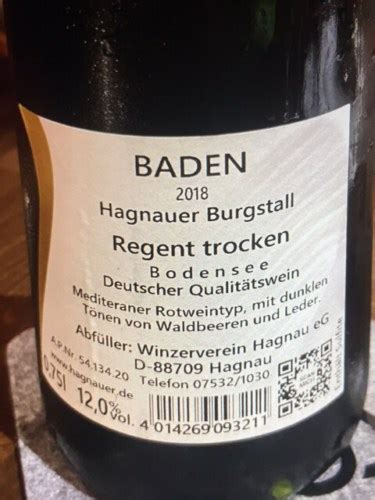 Winzerverein Hagnauer Burgstall Regent Trocken Vivino