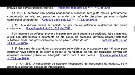 Código processo penal em áudio Art 259 a 267 voz humana YouTube