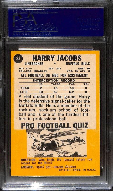 Topps Harry Jacobs Psa Nm Mt Ebay