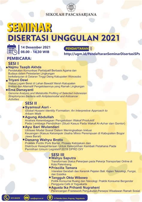 Seminar Disertasi Unggulan 2021 Sekolah Pascasarjana