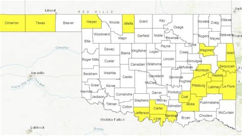 Map Of Oklahoma Showing Counties