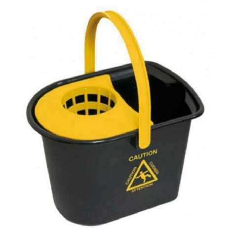 ARAVEN PP Mopping Pail W Strainer Caution Sign 15Ltr Joo Yong Pte Ltd