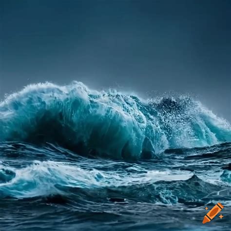 Intense Waves Crashing During An Ocean Storm On Craiyon