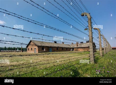 Alambrada Campo De Concentracion De Auschwitz Birkenau El Museo Estatal De Oswiecim Polonia