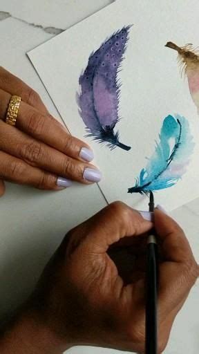 Watercolor Feather Art