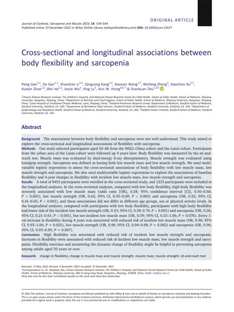 2023 Cross Sectional And Longitudinal Associations Between Body