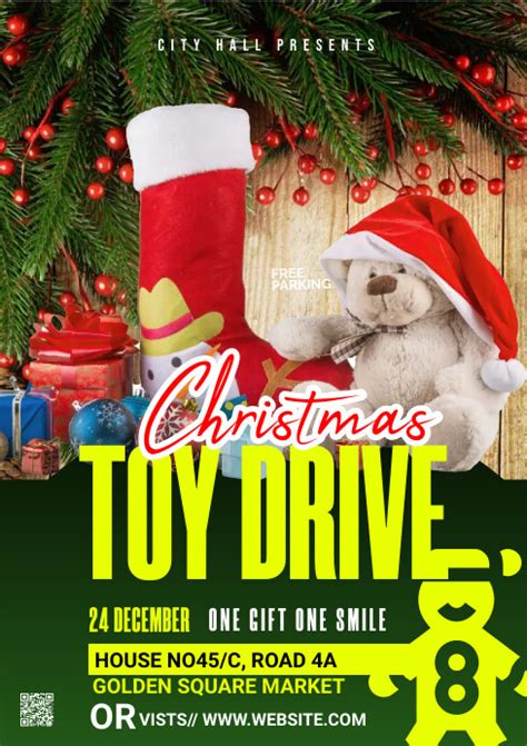 Christmas Toy Drive Flyer Template Postermywall