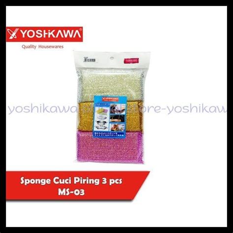 Jual Yoshikawa Sponge Spons Sabut Tapas Cuci Piring Murah Isi 3 Pcs