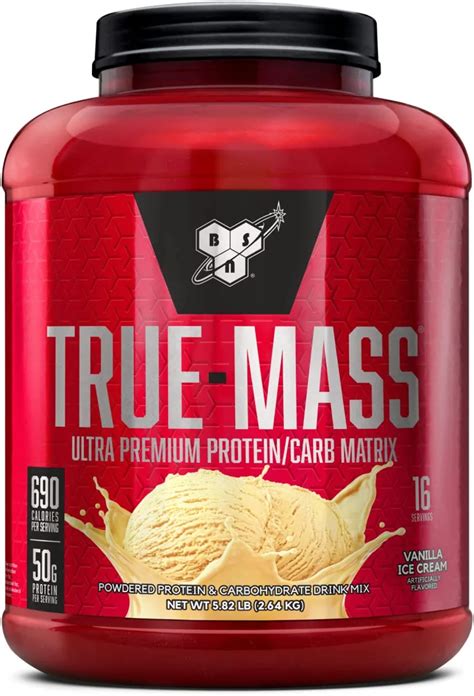 Bsn True Mass Weight Gainer Muscle Mass Gainer Protein Powder Vanilla Ice Cream