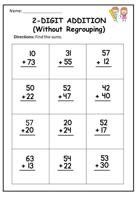 Single Digit Addition Worksheet With First Addend Of 2 All Kids