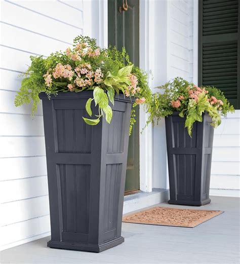 Lexington Tall Self-Watering Planter - Traditional - Outdoor Pots And ...