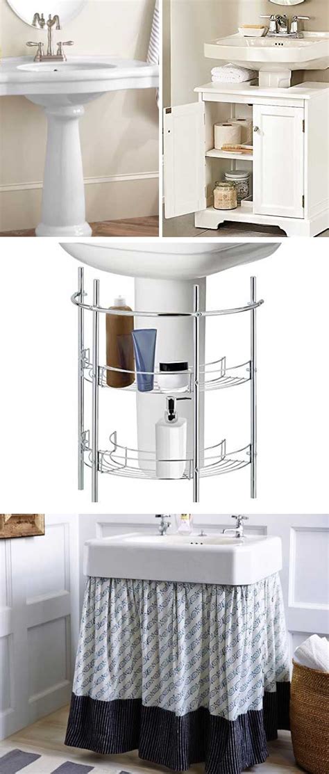 Pedestal Sink Storage DIY Bathroom Storage Ideas For Small Spaces