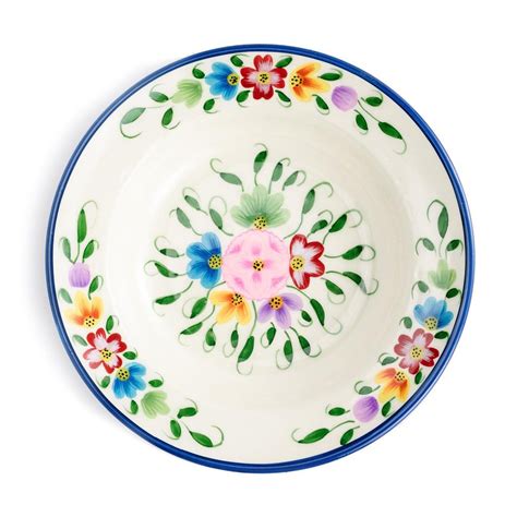 Enameled Floral Soup Plate Plates Floral Plates Soup Plating