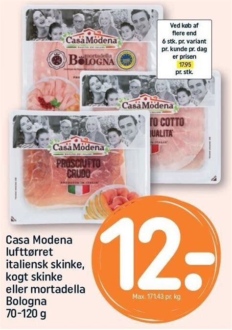 Casa modena lufttørret italiensk skinke kogt skinke el mortadella