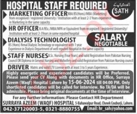 Surraya Azeem WAQF Hospital Lahore Jobs 2024 2025 Job Advertisement