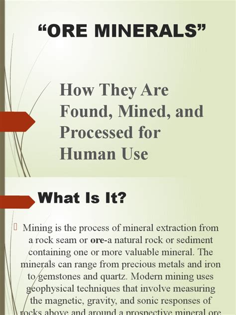 Ore Minerals 2 | PDF | Mining | Surface Mining