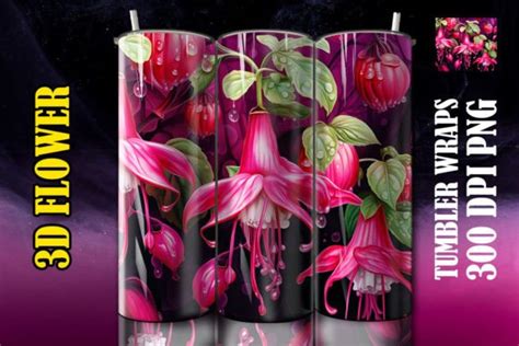 D Daisy Tumbler Wrap Graphic By Azommi Creative Fabrica