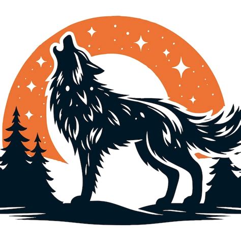 Howling Wolf Silhouette Wolf Svg Wolf Clipart Wolf Vector Illustration