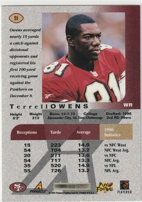 1997 Pinnacle X Press 91 Terrell Owens San Francisco 49ers EBay