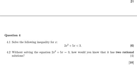 Solved Question Solve The Following Inequality For X X X