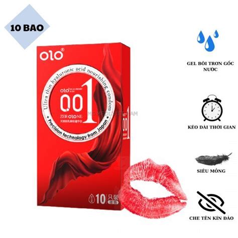 Bao cao su OLO Thin 001 Square Red Gai nổi đặc biệt nhiều gel gốc