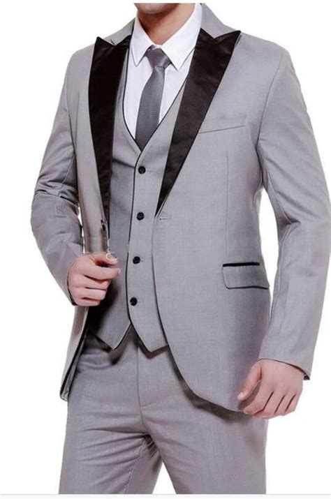 Groom Tuxedos Groomsmen One Button Peak Lapel Best Man Suit Wedding Men