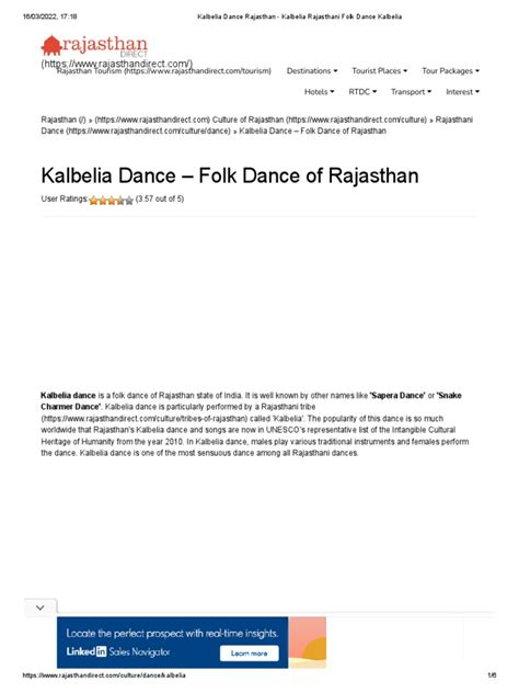 Kalbelia Dance Rajasthan - Kalbelia Rajasthani Folk Dance Kalbelia | PDF