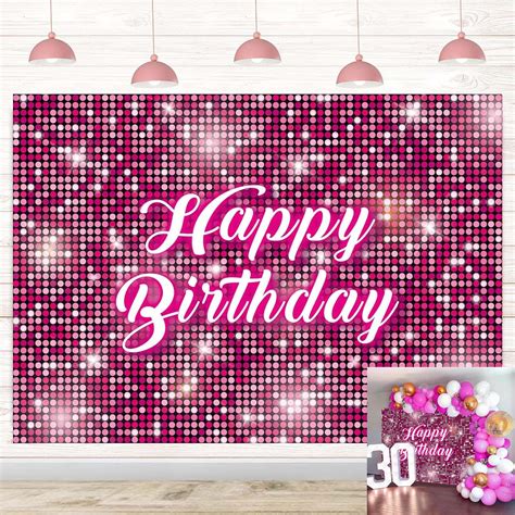 Amazon Lianne X Ft Pink Flash Square Happy Birthday Backdrop