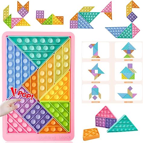 Bubble Squeeze Puzzle Fidget Jigsaw Toys Fidget Puzzle Push Silicone Tangram Push Pop Bubble